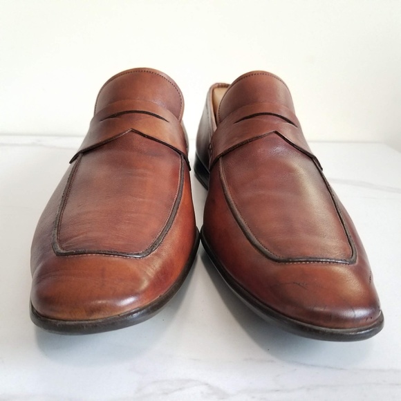 Magnanni Ramiro Brown Leather Penny Loafers Dress Shoes Men's Slip On - Picture 2 of 13